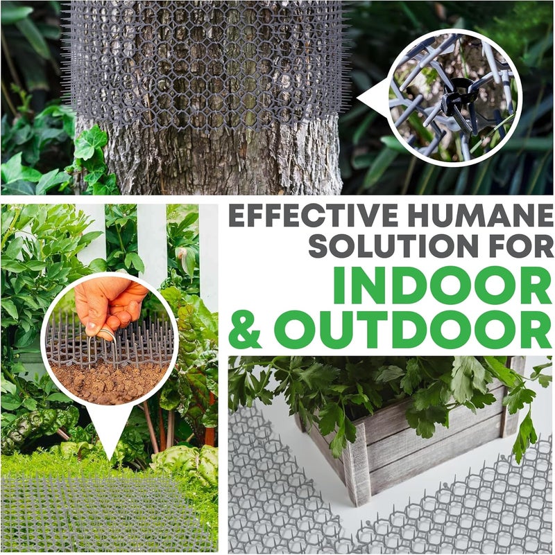 Petfolio 12 Pack Scat Mat for Cats - 16 x 8 Inch Cat Deterrent Mat with Spikes with 1 Inch Spikes, 6 Garden Staples & 10 Zip Ties. Pet Training Mat for Cat Repellent Indoor & Outdoor - Image 5